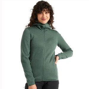 Icebreaker Women's Quantum lll Merino Wool Sage Hoodie Size S